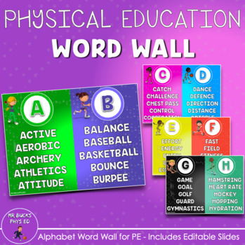 Preview of Physical Education Word Wall