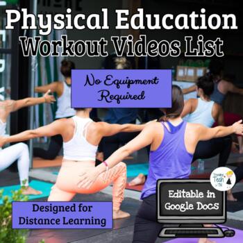 Preview of Physical Education Workout Lessons and Assessment Sheets - Distance Learning