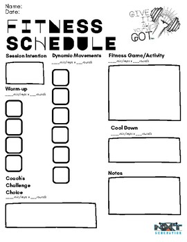Preview of Physical Education: Workout Schedules and Templates (5 Pack)