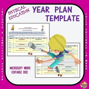 Preview of Physical Education Year Plan- Editable Template