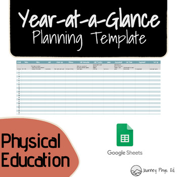 Preview of Physical Education Year at a Glance Planning Template