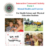 Physical Exercise and Mental Health - Interactive Crossword - Form 1