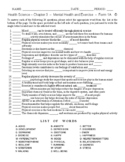 Physical Exercise and Mental Health - Matching Worksheet - Form 1