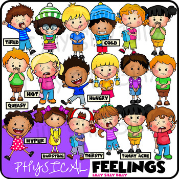 Preview of Physical Feelings - Clipart Collection. Color & Black/white.