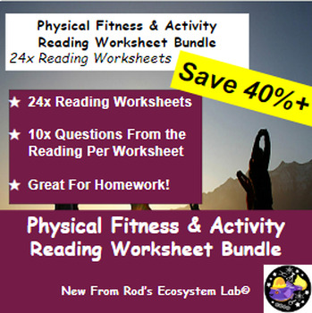 Preview of Physical Fitness & Activity Chapter Reading Worksheet Bundle **Editable**