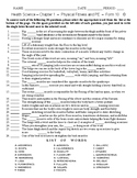 Physical Fitness - High School Health Science and PE - Matching Worksheet - F10