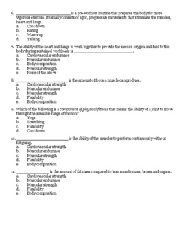 Physical Fitness Test & Answer Key - Fully EDITABLE in Google Docs!