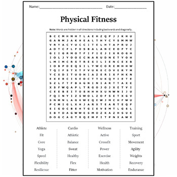Preview of Physical Fitness Word Search Puzzle Worksheet Activity