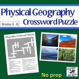 Physical Geography Crossword Puzzle with Answer Key