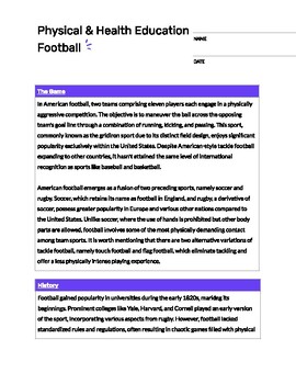Preview of Physical & Health Education: Football