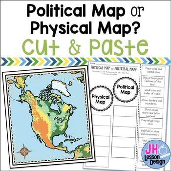Preview of Physical Maps and Political Maps: Cut and Paste: Distance Learning Compatible