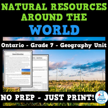 Preview of Natural Resources Around the World - Ontario Geography Strand B - Grade 7