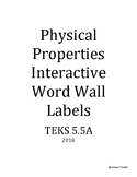 Science TEKS 5.5A Physical Properties Interactive Word Wal