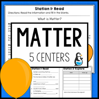 Preview of Mass, Volume, & States of Matter Science Centers | 4th Grade Activities & Sort