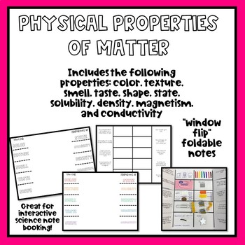 Preview of Physical Properties of Matter Foldable Interactive Notebook