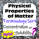Physical Properties of Matter Terminology Sort: Concentrat