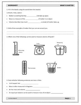 Physical Properties of Matter Worksheets by Science Master | TpT