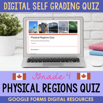 Preview of Physical Regions of Canada - Digital Self Grading Quiz | Ontario Grade 4 