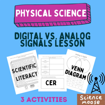 Preview of Physical Science: Analog vs. Digital Signals lesson with 3 activities