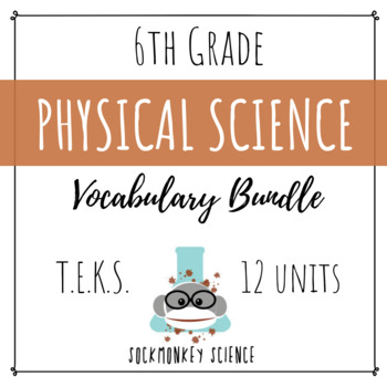 Preview of 6th Grade Physical Science VISUAL VOCABULARY BUNDLE - TEKS | Distance Learning