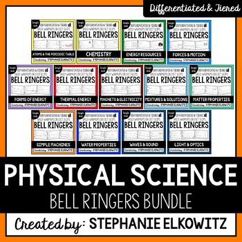 Preview of Physical Science Physics Bell Ringers | Printable & Digital Distance Learning