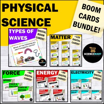 Preview of Matter & Energy Physical Science Boom Cards - Science Digital Review Activities