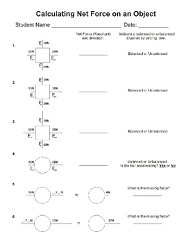Net Force And Force Diagram Worksheet Answers - Wiring Diagram