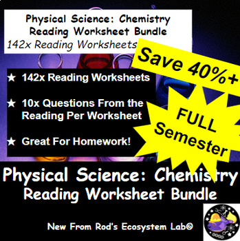 Preview of Physical Science: Chemistry Half Complete Reading Worksheet Bundle **Editable**