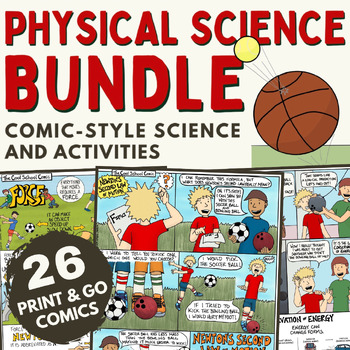 Preview of Physical Science Bundle (Comic-Style Content, Doodle Notes, Slides, Activities)