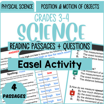Preview of Physical Science Comprehension Position and Motion of Objects Easel Activity