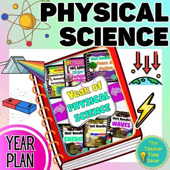 Preview of Physical Science Interactive Notebook Year Bundle- Science Unit Plan