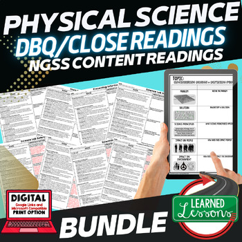 Preview of Physical Science Reading Comprehension Passages and Question Google Print BUNDLE
