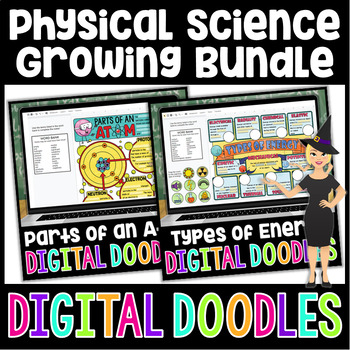Preview of Physical Science Digital Doodles | Science Digital Doodles Distance Learning
