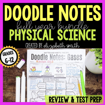 Preview of Doodle Notes for Physical Science, Physics, and Chemistry