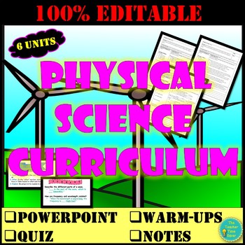 Preview of Physical Science Editable Notes & Slides Bundle - Middle School Science