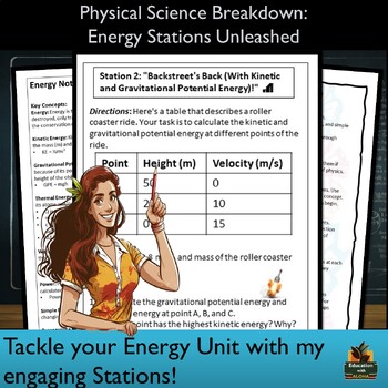 Preview of Physical Science Energy: Stations Lesson for High School Science with Digital!