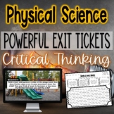 Physical Science Exit Tickets Powerful Critical Thinking |