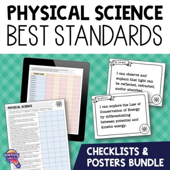 Preview of PHYSICAL SCIENCE Florida Standards I Can Posters & Checklists Bundle BEST