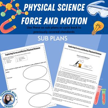 Preview of Physical Science - Force and Motion Sub Plans | Review | Middle School