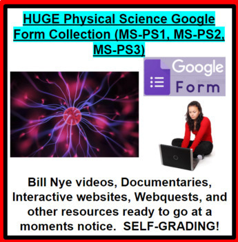 Preview of Physical Science Google Form Collection MS-PS1, MS-PS2, MS-PS3