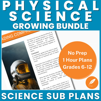 Preview of Physical Science Growing Bundle (Articles) – NO Prep – Substitute Plans
