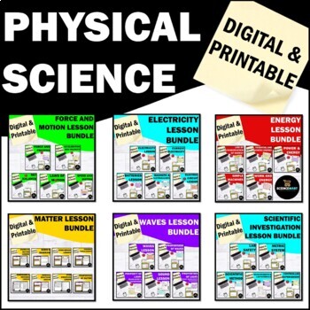 Preview of Physical Science Lesson Digital Bundle | Science Interactive Notebook