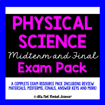 Preview of Physical Science Midterm and Final Exam Review and Test Pack