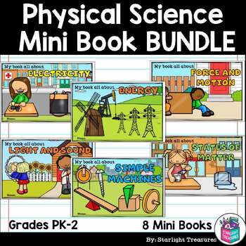 Preview of Physical Science Mini Book Bundle: Energy, Electricity, Force and Motion, Light