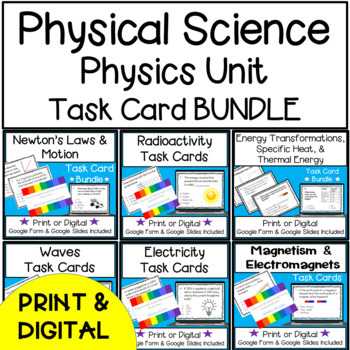 Preview of Physical Science Task Card Physics BUNDLE