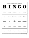 Physical Science Physics Vocabulary Bingo