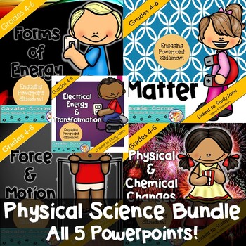 Preview of Physical Science Powerpoint Bundle ALL 5! Grades 4-6 NGSS