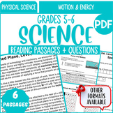 Physical Science Reading Comprehension Motion and Energy F