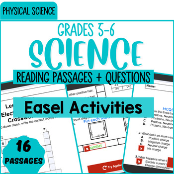 Preview of Physical Science Reading Comprehension Passages Easel Activity Bundle