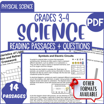 Preview of Physical Science Reading Comprehension Passages and Questions Bundle Grade 3-4